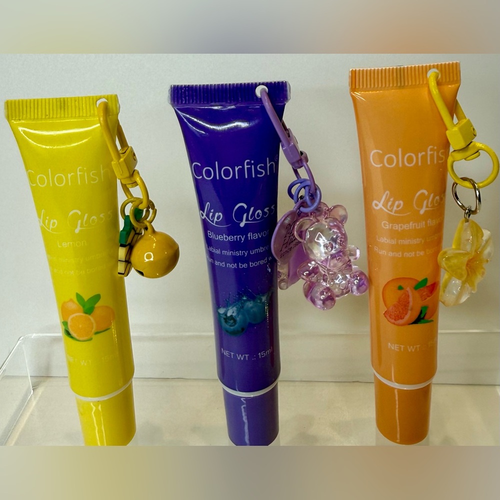 Colorfish Lip Gloss Set - Red, Green, Purple